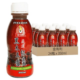 金有利 養生黑木耳露 紅棗, 350ml, 24瓶