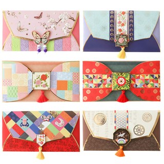 포포팬시 전통문양 용돈봉투, 혼합색상, 6개입