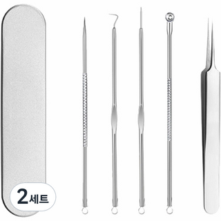 Onbyu 黑頭粉刺擠壓器 優質C型 9件組 鋼製, 2套, 單一顏色