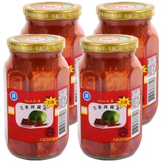 正昇食品 五香辣乳 四川名產, 460g, 4罐