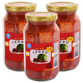 正昇食品 五香辣乳 四川名產, 460g, 3罐