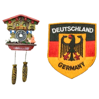 A-ONE 匯旺 德國牧羊咕咕鐘電箱裝飾 + 士氣徽章 台灣製, 多色, 2.5 x 3.1inches 3.9 x 1.97inches