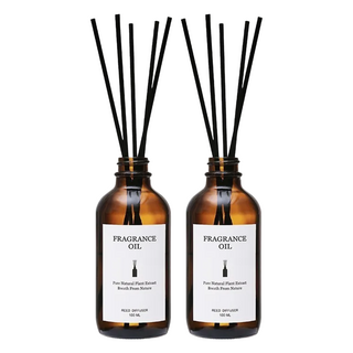 FRAGRANCE 法式精油茶色擴香瓶, 100ml, 2件, 青檸羅勒與柑橘