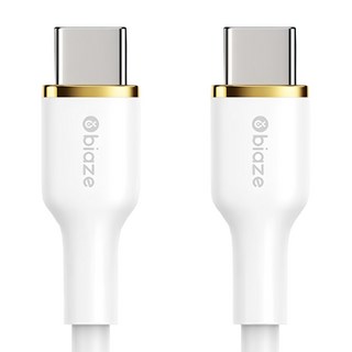biaze 畢亞茲 PD60W Type-C to Type-C 液態矽膠快充傳輸線, 1.5m, 白色, 1條