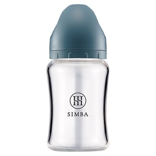 Simba 小獅王辛巴 蘊蜜質金玻璃寬口防脹氣奶瓶, 波藍, 180ml, 1個