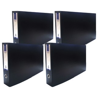 A3 D型環橫式層壓活頁夾 7cm, 4個, 黑色