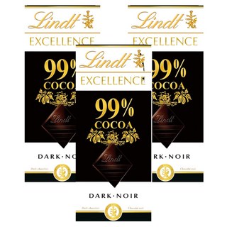 Lindt 瑞士蓮 極醇系列99%巧克力片, 50g, 3片