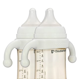 순수아 더블하트 2 3세대 모윰 스펙트라 유미 란시노 미니노어 호환 실리콘 젖병 손잡이, 화이트, 2개