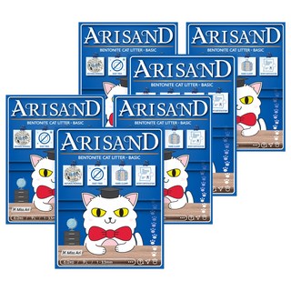 아리샌드 베이직 벤토나이트 고양이모래, 6kg, 6개, 무향