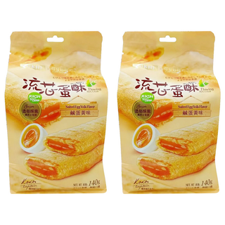 巧戀流芯蛋酥-鹹蛋黃味 2入-酥脆鹹香 獨立包裝 台灣熱銷, 140g, 2袋