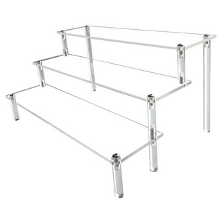 收納部屋 壓克力展示架 20cm 三層 透明色 公仔模型香水收納展示架, 1個