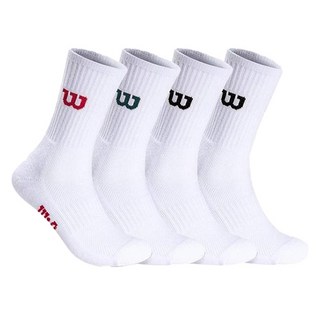 Wilson 男款運動氣墊彩色標誌中筒襪 4雙組, 混合色