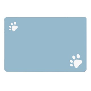 硅藻泥地墊 藍色白腳 吸水速乾防滑浴室腳踏墊, 小(60 x 40cm), 1個