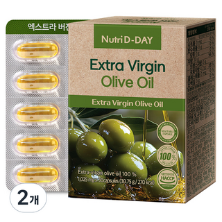 Nutri D-DAY 植物性膠囊 特級初榨橄欖油 30.75g, 30錠, 2個