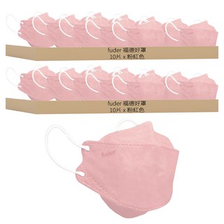 FUDER 福德好罩 成人韓版4D立體醫療口罩, 10片, 2盒, 粉紅色