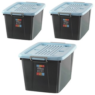 KEYWAY 聯府 BF-1101 百富滑輪整理箱 110L, 藍灰色, 3個