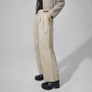 MIXXO 女款釦環腰帶設計棉質寬褲