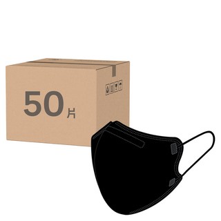 Tamsaa 日用立體口罩 L大型 KF94, 黑色, 25片, 2包