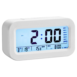 咪咪購物 多功能LED電子鬧鐘 13.8 x 7.6 x 4.7cm, 白色