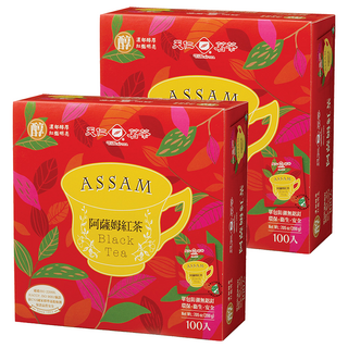 天仁茗茶 阿薩姆紅茶 熟果香味濃郁 冷熱飲皆可 經典茶香風味, 2g, 100包, 2盒