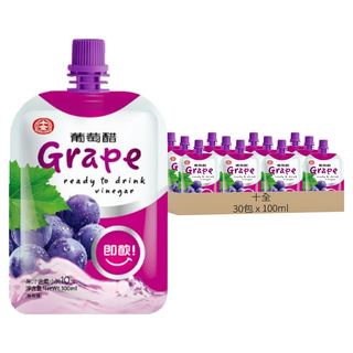 十全 葡萄醋飲料 葡萄口味 立袋式設計, 100ml, 30包