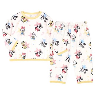 mollimelli friends 兒童款迪士尼米奇與朋友們蹦蹦跳跳桃皮絨保暖室內上下套裝