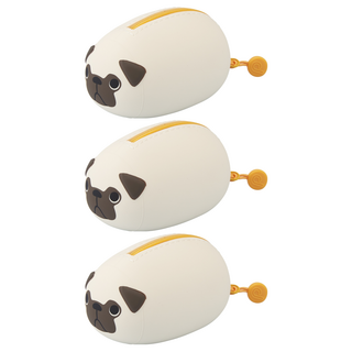 PuniLabo 蛋型收納袋, 巴哥犬 米色, 3個