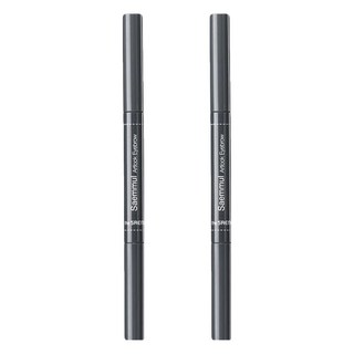 The Saem 得鮮 自然柔順持色眉筆 眉筆眉刷二合一 三角形筆芯 柔軟質地, 04 黑灰色, 2支