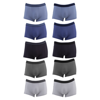 BASE ALPHA ESSENTIALS 男款排汗快乾貼身四角內褲 10件組, XL, 藍色 + 淺藍色 + 淺灰色 + 深灰色 + 黑色