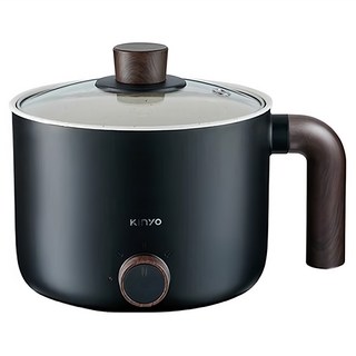 Kinyo 陶瓷蒸煮美食鍋 附304不鏽鋼蒸鍋 1.1L 黑色, FP-0965