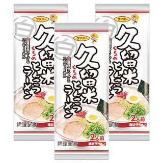 Sanpo 三寶 棒狀久留米豚骨風味拉麵 湯頭濃醇 口感Q滑, 3包