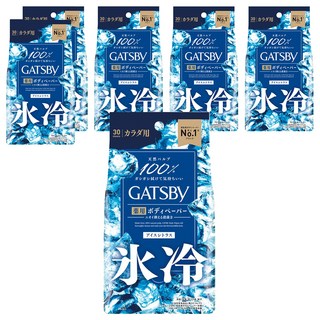 GATSBy 日本原裝進口 體用抗菌濕巾 極凍冰橙, 6包, 30張