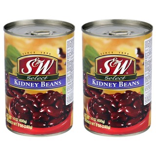 에스앤더블유 키드니빈스 통조림, 400g, 2개