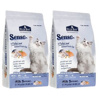 BLUE BAY 倍力 Sense 全護低敏貓飼料, 3種魚+台灣鱉蛋, 皮膚/毛髮, 1.5kg, 2袋
