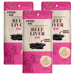 CRIUS 克瑞斯 天然紐西蘭點心 牛肝 90g, 3包