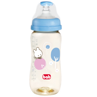 bab 培寶 PPSU 寬口徑奶瓶, 330ml, 1個, 淡淡茶色