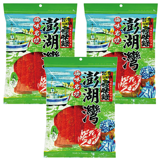 尋味錄 澎湖灣 紅片 長方造形 略帶軟韌的嚼勁, 80g, 3包