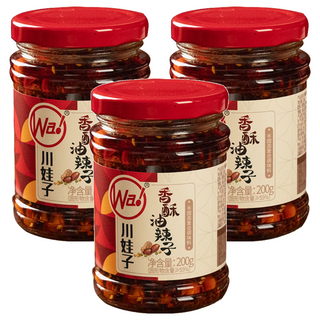川娃子 香酥油辣子 - 香辣夠味 拌飯拌麵佐菜皆宜, 200g, 3瓶