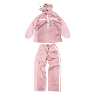 WOLF WALKERS 兩件式雨衣 隱藏式雙門襟設計 袖口鬆緊魔鬼沾設計, 冰玉粉