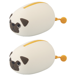 PuniLabo 蛋型收納袋, 巴哥犬 米色, 2個