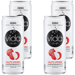 vida 氣泡飲 鹹荔枝味, 325ml, 4罐