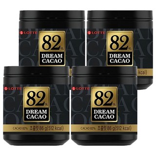 LOTTE 樂天 骰子巧克力, 82%可可, 86g, 4罐