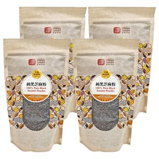 源順食品 純黑芝麻粉 100%純 無添加糖, 400g, 4包