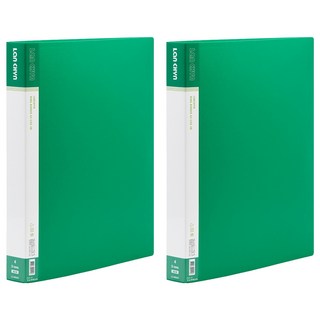 Lan CHYn 連勤牌文具 PP D型夾 4孔, 綠色, 2入