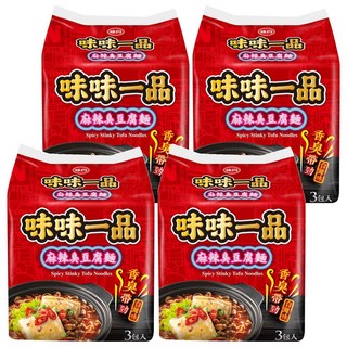 味丹 味味一品 麻辣臭豆腐麵 218g, 12包