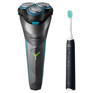 Philips 飛利浦 電競2系列 電動刮鬍刀/電鬍刀 + 音波牙刷, S2306 + HX2421, 黑色