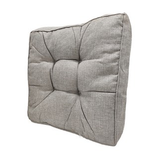 HONG JIN 宏晉 仿亞麻加厚加高方形坐墊, 銀米灰, 40x40x9cm