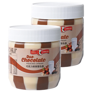 CHEF'S CHOICE 美味大師 巧克力風味榛果雙色醬 雙重口味 多種用途 適合搭配各式甜點, 350g, 2罐