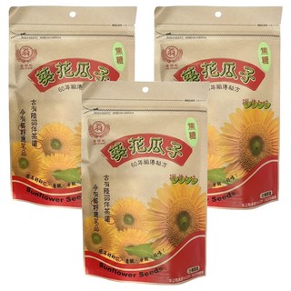 翁財記 葵花瓜子 焦糖 3入 香甜酥脆 獨立包裝 休閒零食, 200g