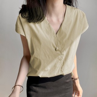 Paperments 簡約時尚V領夏季上衣 22531